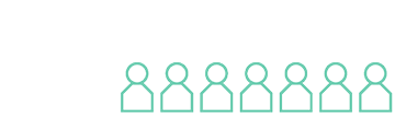 10 icons of people with three colored grey and the others green
